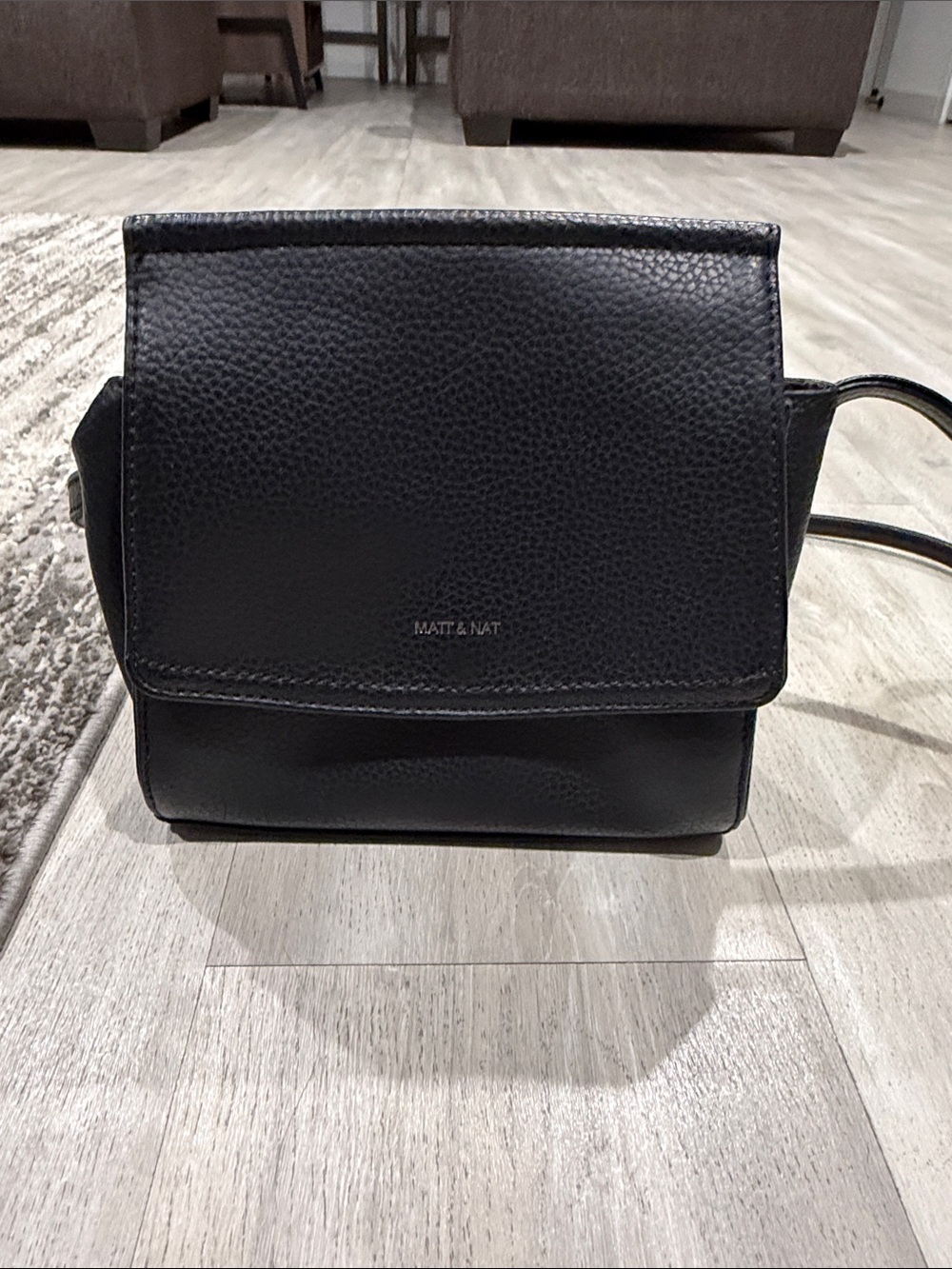 Matt & Nat Black Pebbled Vegan Leather Crossbody